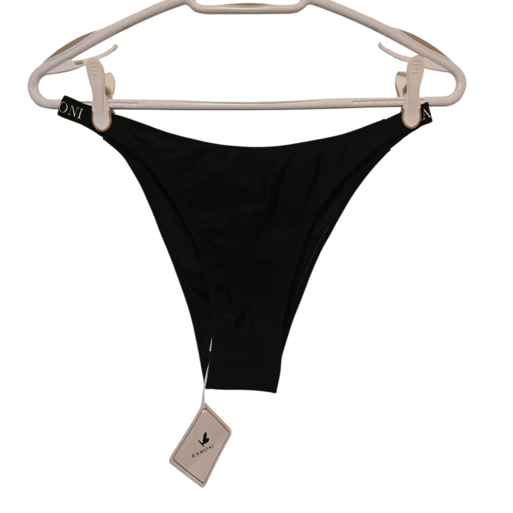 NWT Kamoni High Cut Cheeky Black Bikini Bottom